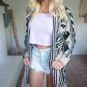 NWT a. Peach size large tribal cardigan tan/black